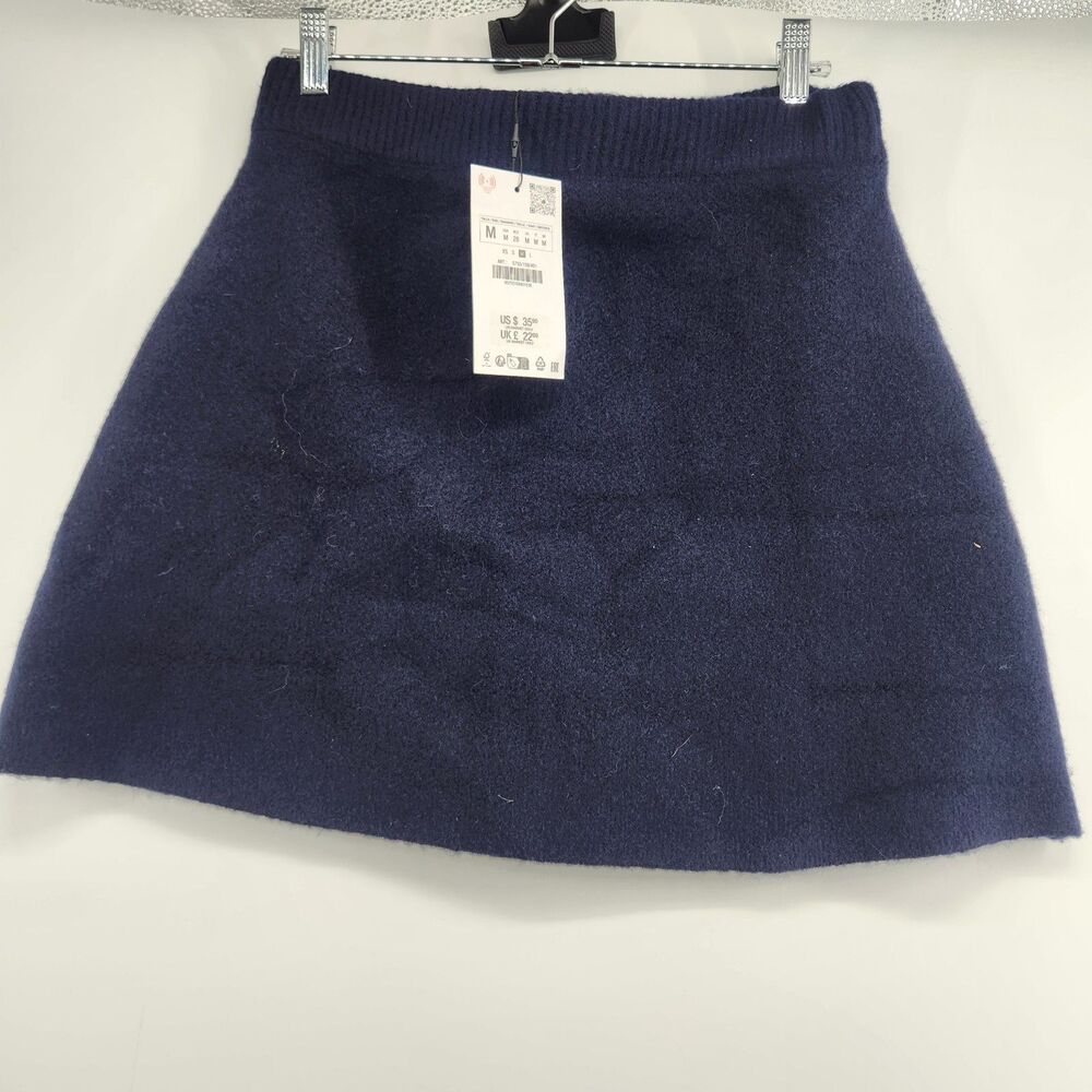 Zara Women's Medium‎ Blue Knit Mini Skirt NWT